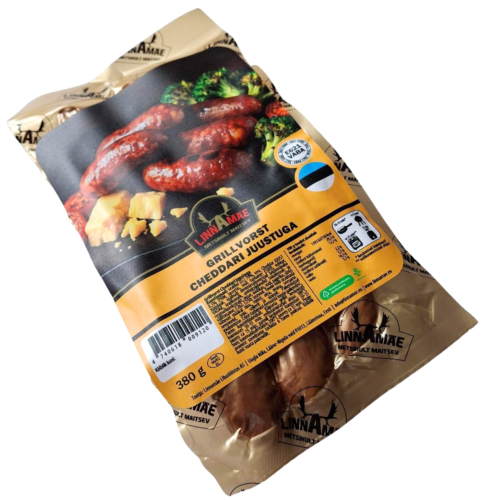 Grillvorst Cheddari juustuga 380g